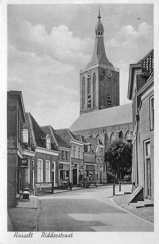 388-439-031 Hasselt Ridderstraat, Verzamelen, Ansichtkaarten | Nederland, Verzenden, Voor 1920, Overijssel
