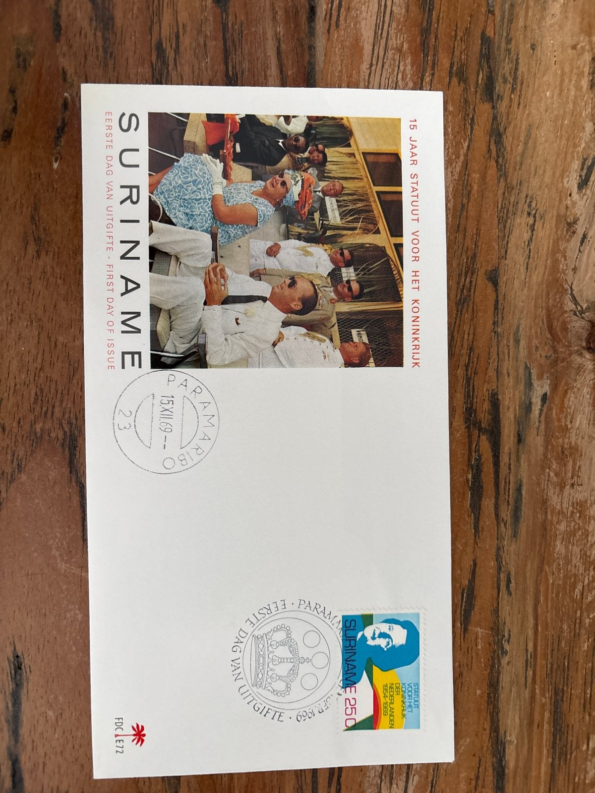 Suriname Eerste Dag van Uitgifte - 15 Jaar Statuut, Ophalen of Verzenden, Onbeschreven, Rest van de wereld