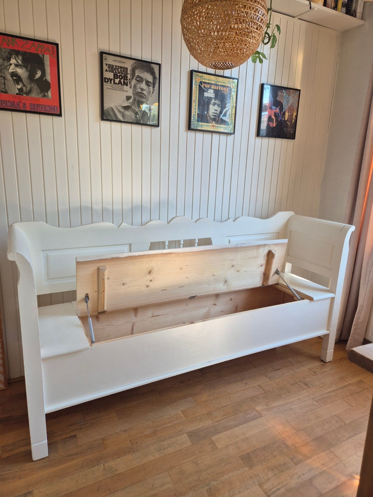 Houten klepbank met gasveren MOET DIT WEEKEND WEG, Ophalen, Gebruikt