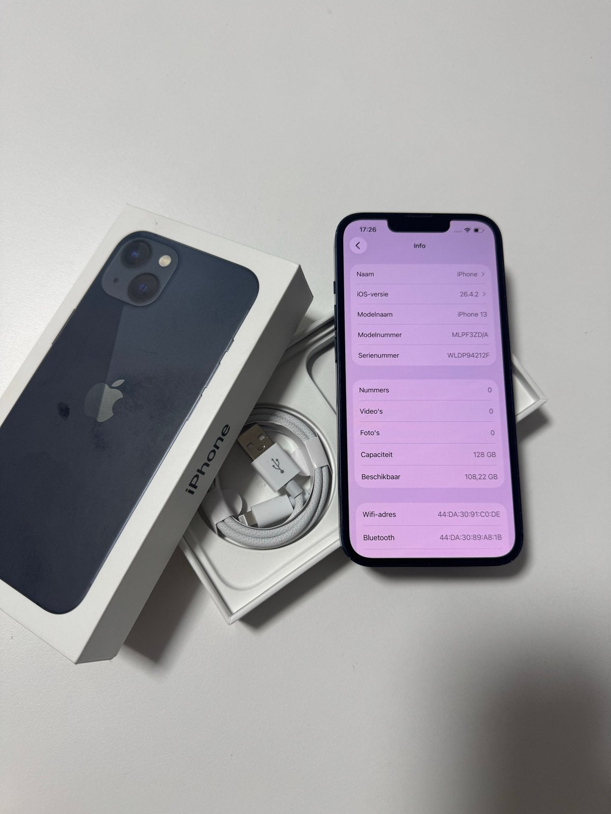Nette iPhone 13 - Compleet met originele verpakking, 128 GB, Zwart, IPhone 13, Ophalen of Verzenden