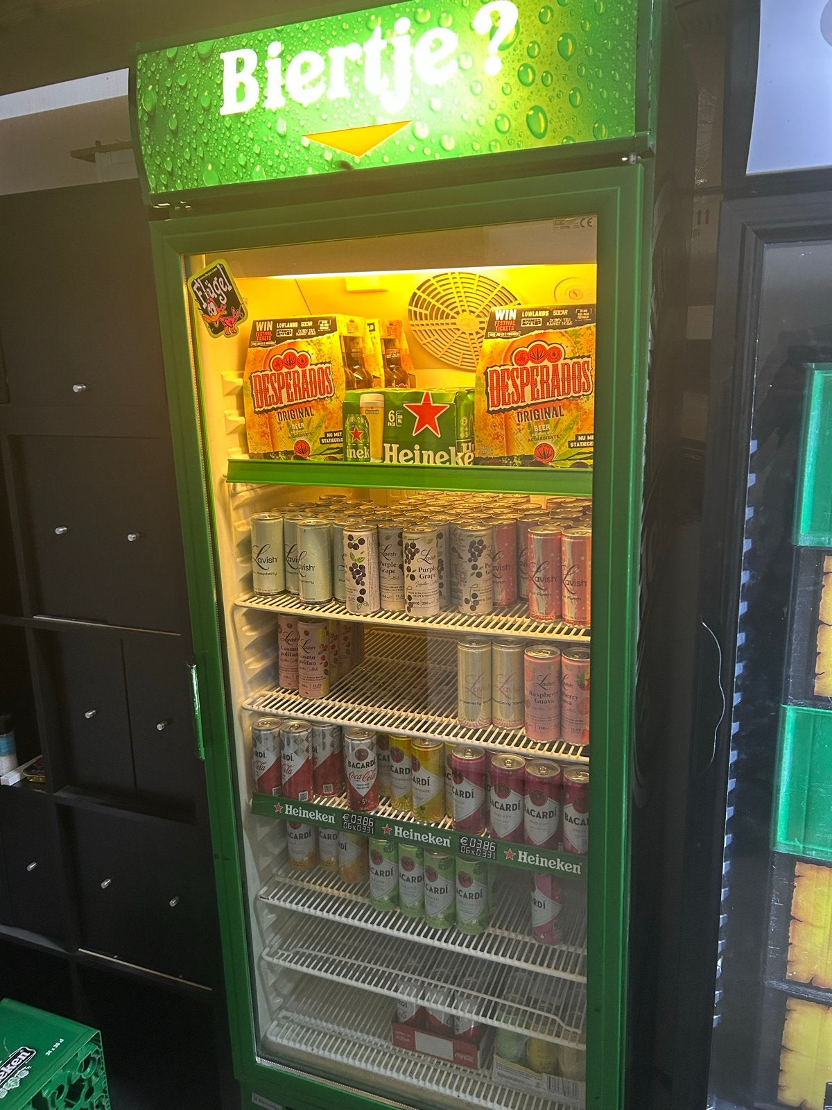 Heineken koelkast met glazen deur - Ideaal voor dranken, 200 liter of meer, 60 cm of meer, Zonder vriesvak, Gebruikt
