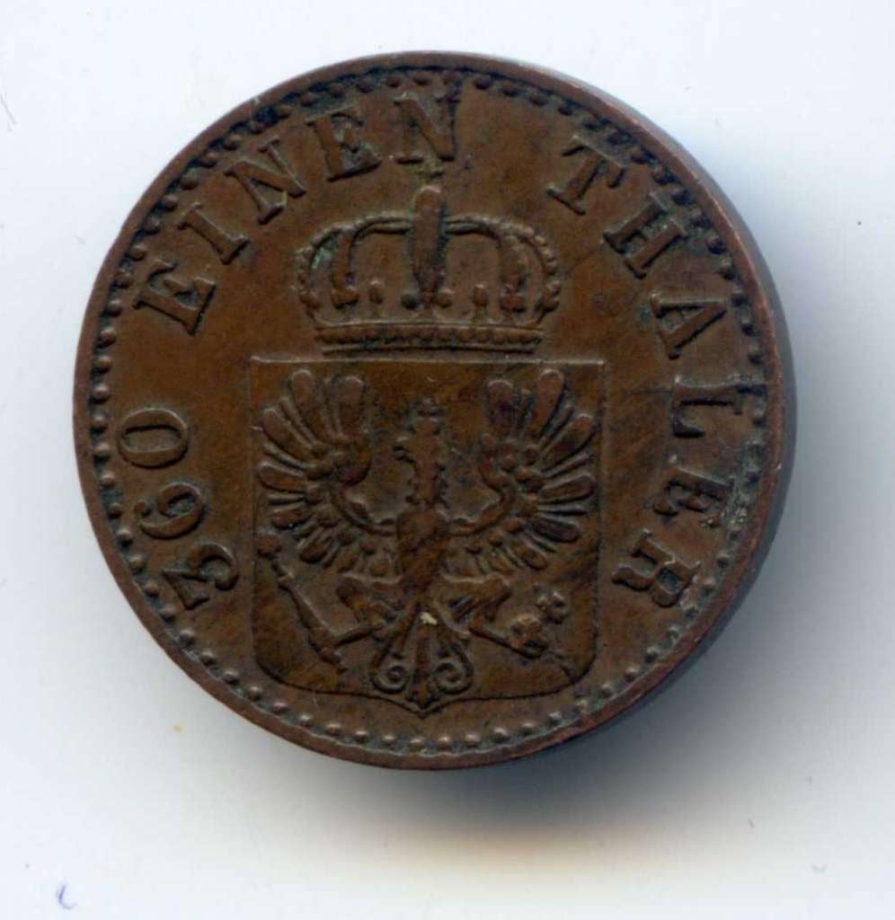 Duitsland Pruissen 1	Pfennig	1861, Ophalen of Verzenden, Duitsland