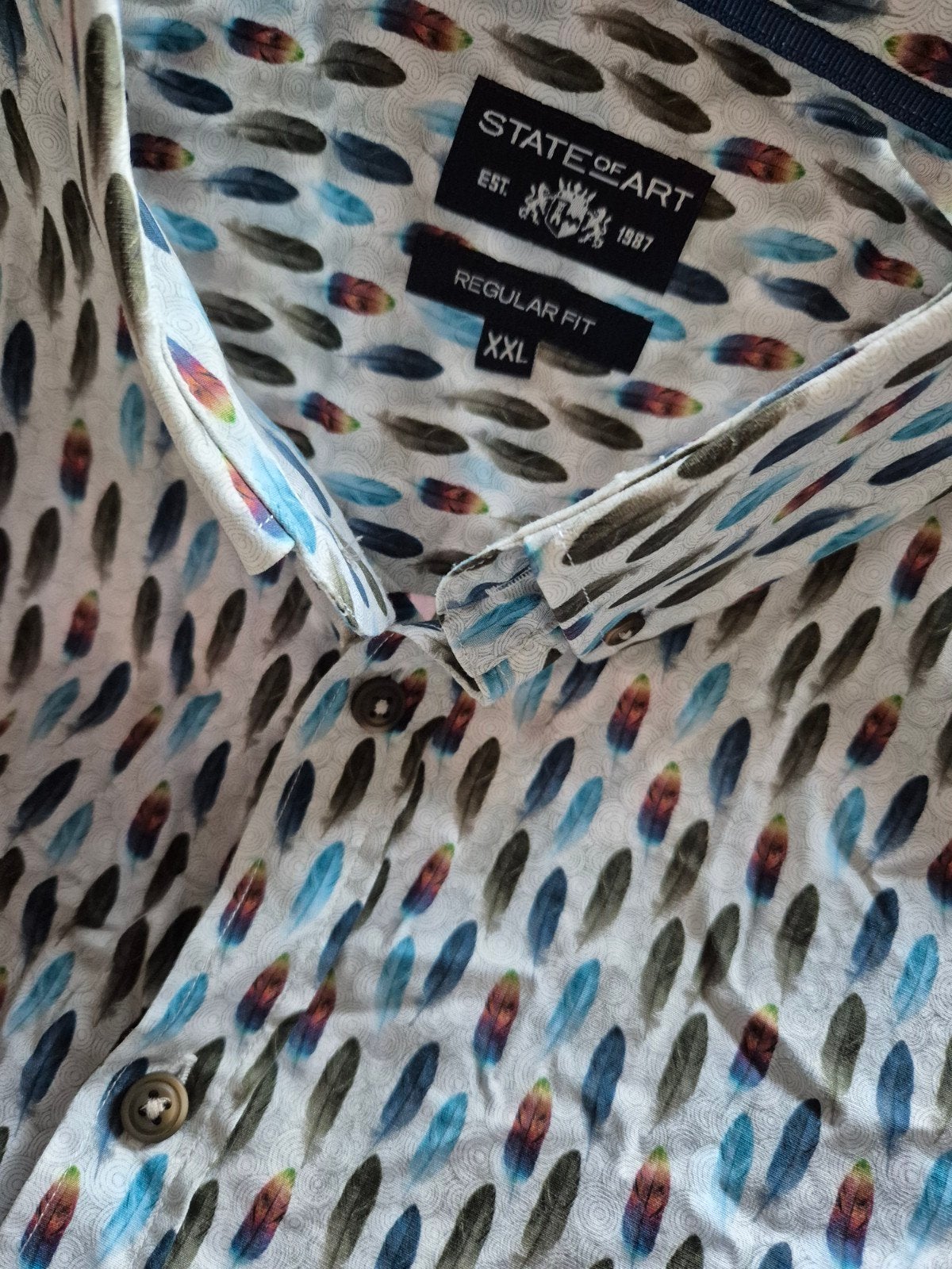 State of Art blouse overhemd Veren prints maat XXL, Kleding | Heren, Grote Maten, State of Art, Overhemd, Overige kleuren, .