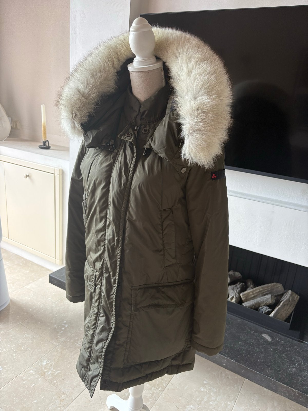 Peuterey winterjas met bontkraag - Maat 46, Ophalen of Verzenden, Zo goed als nieuw, Maat 46/48 (XL) of groter, Groen