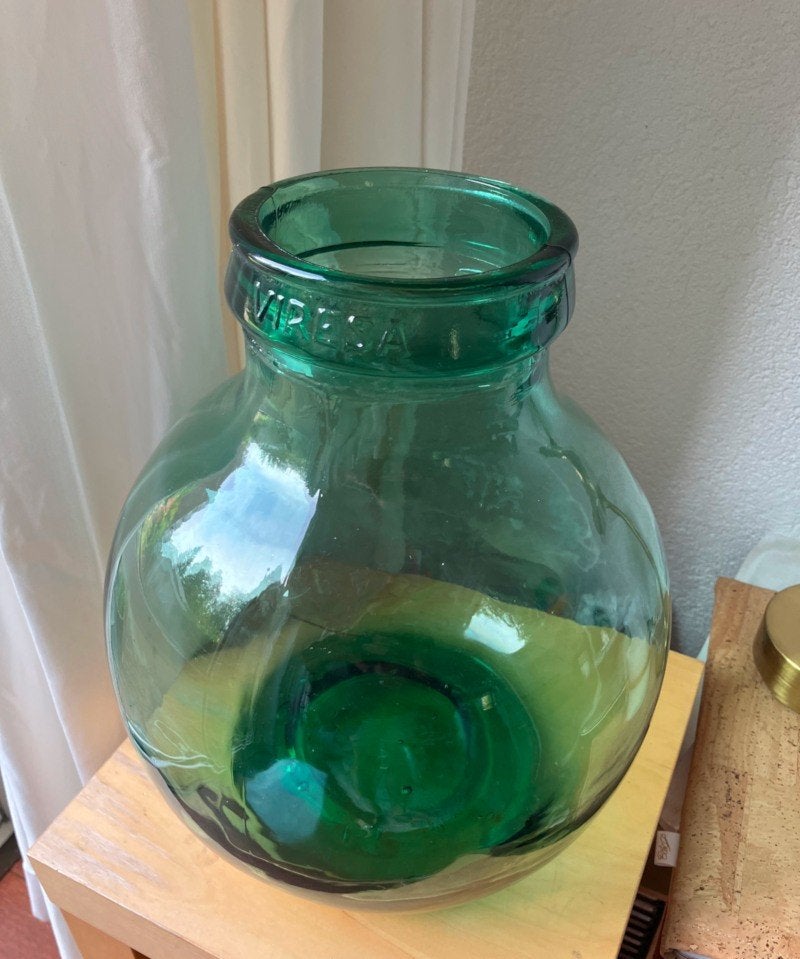Viresa bolvaas, Ophalen, Minder dan 50 cm, Groen, Glas