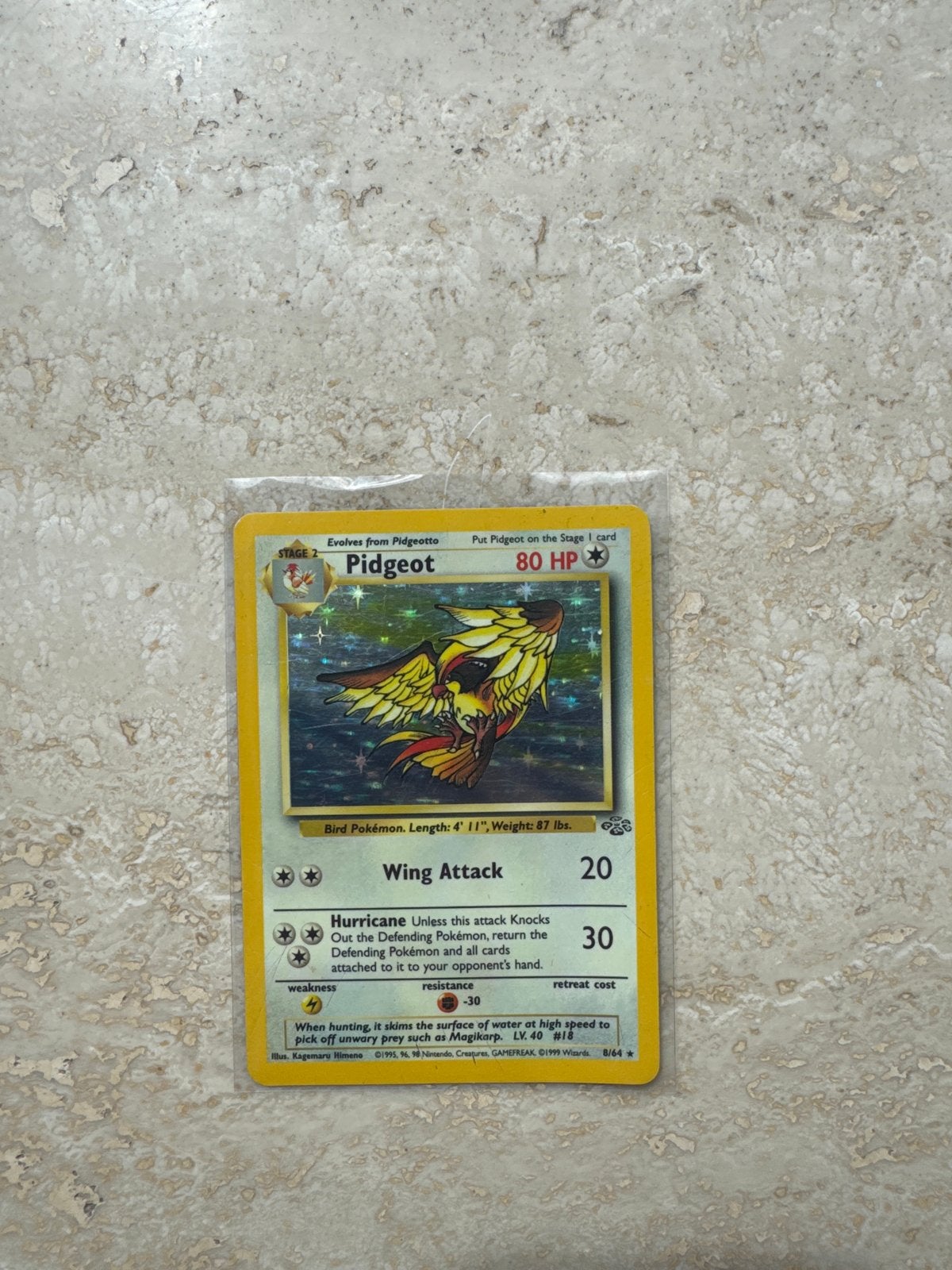 Pokémon Pidgeot Holo Rare 8/64 Jungle Set, Verzenden, Zo goed als nieuw, Losse kaart, Foil