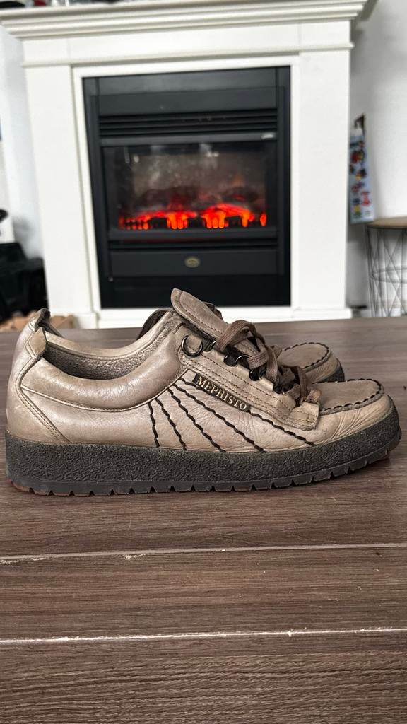Mephisto Originals "Rainbow" Taupe Leren Schoenen - Maat 42., Kleding | Heren, Schoenen, Ophalen of Verzenden, Gedragen, Overige kleuren