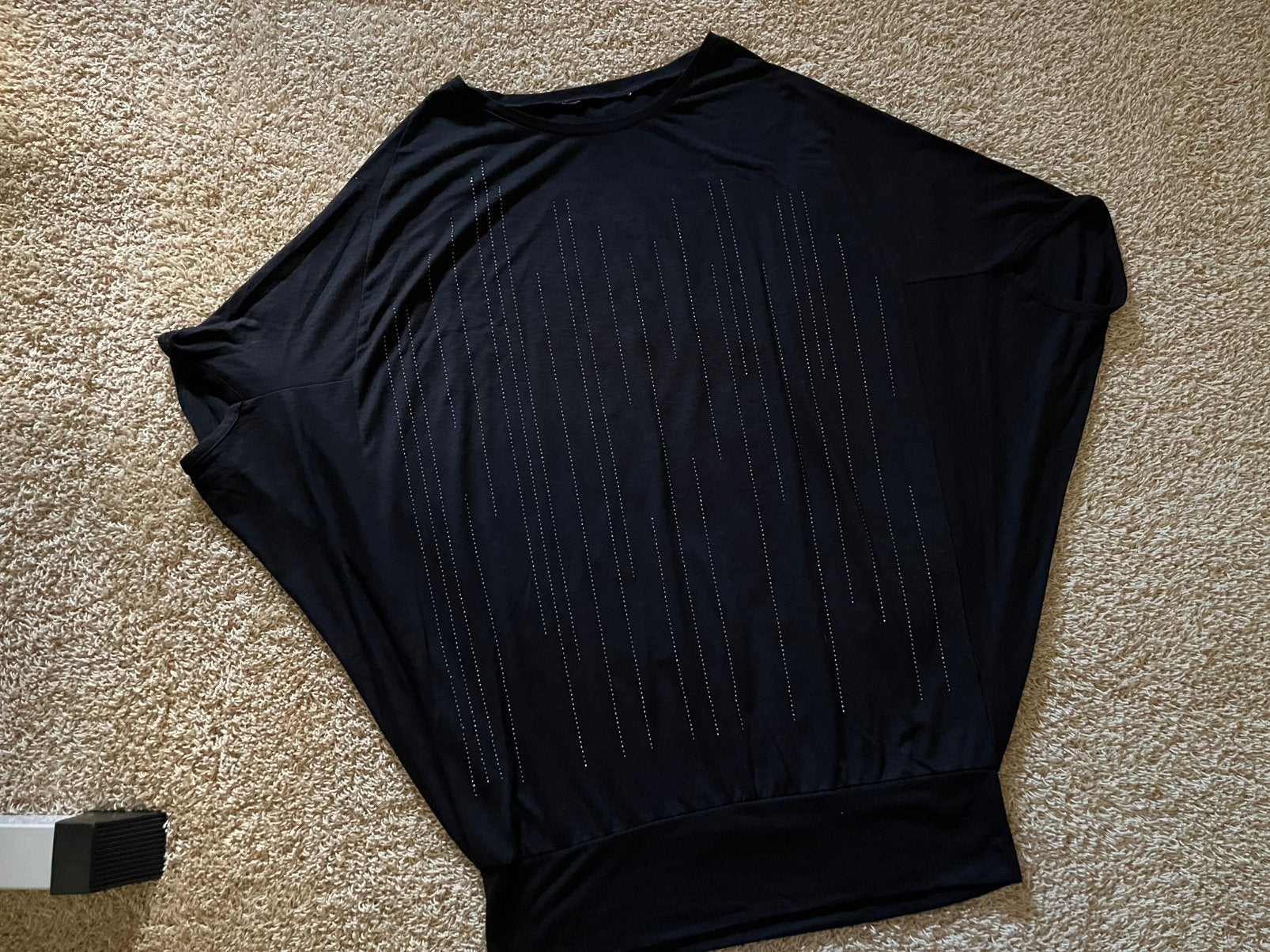 Hunkemoller shirt/lounge top zwart strass mt. M/L, Maat 38/40 (M), Zwart, Ophalen of Verzenden, Zo goed als nieuw