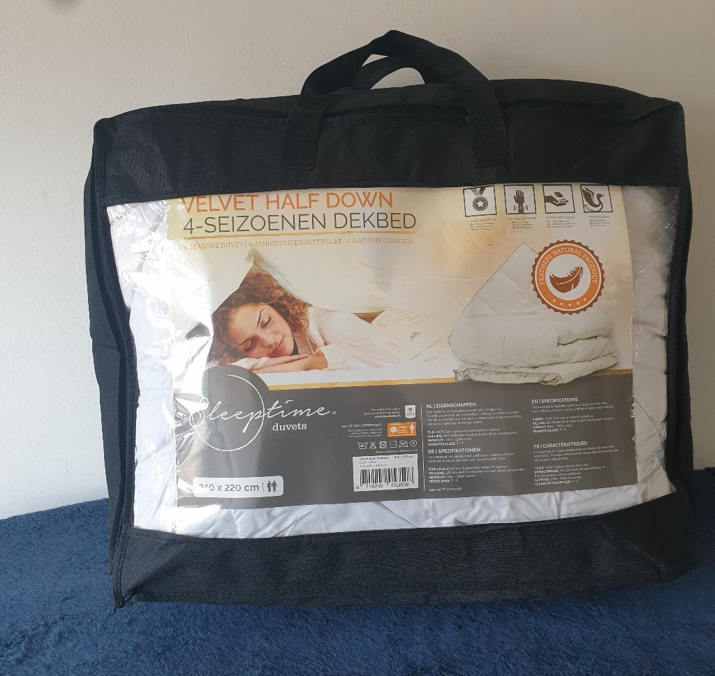 4-seizoenen dekbed met dons en veertjes NIEUW Sleeptime, Ophalen, Wit, Deken of Dekbed, Nieuw