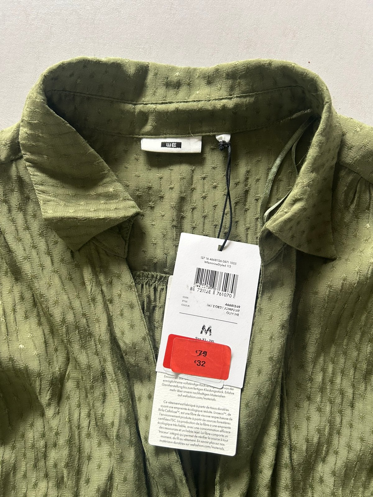 Nieuwe Groene jumpsuit WE met structuur, Kleding | Dames, Jumpsuits, Ophalen, Nieuw, Maat 38/40 (M), Groen