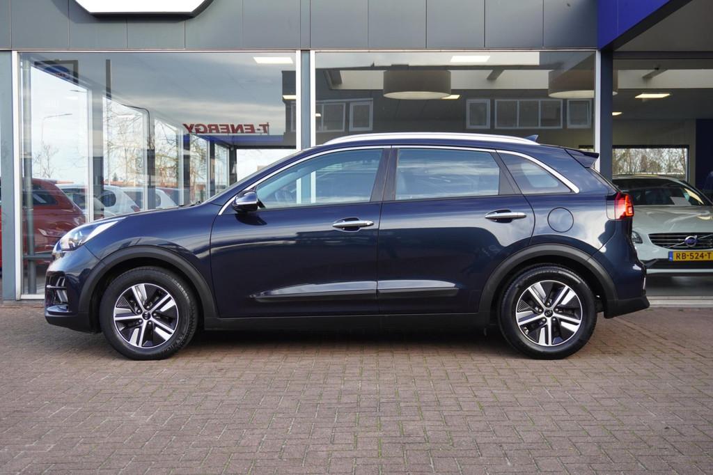 Kia Niro 1.6 GDi Hybrid DynamicLine | Automaat | Navigatie |, Auto's, Gebruikt, Blauw, Leder en Stof, Adaptive Cruise Control