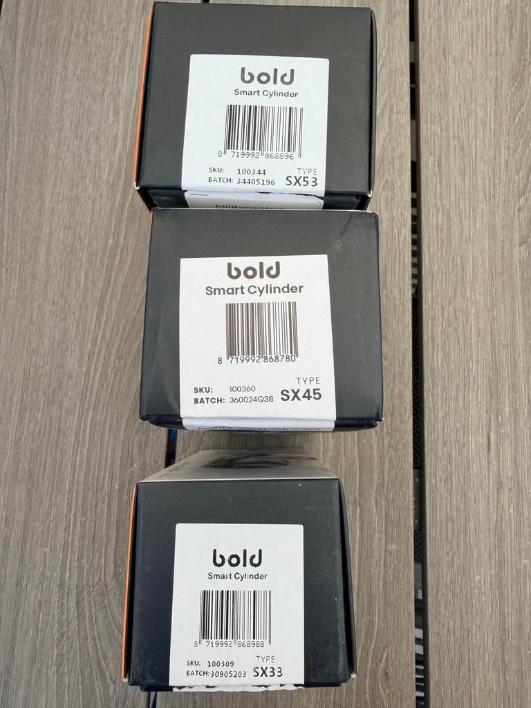 3x Bold Smart Cilinder SX33, SX45, SX53 - Gebruikt, Doe-het-zelf en Verbouw, Hang- en Sluitwerk, Ophalen of Verzenden, Gebruikt