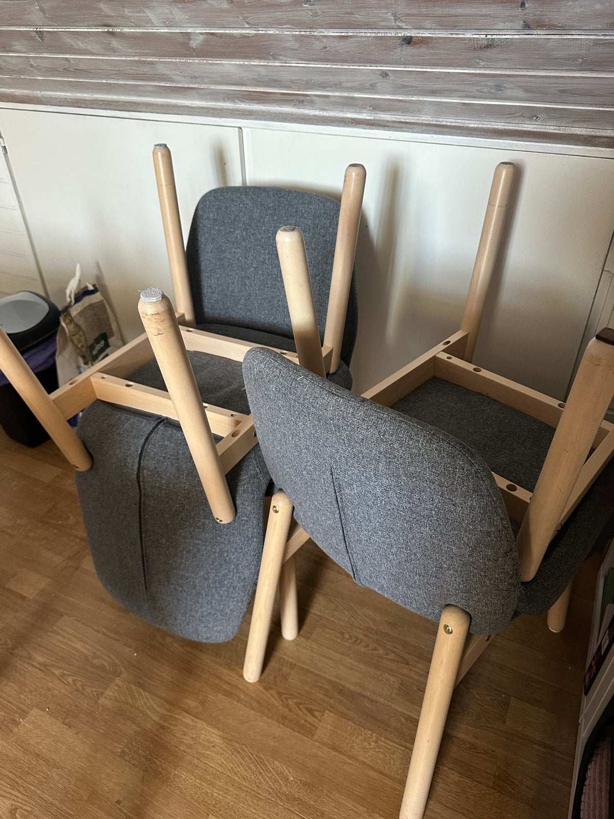 4 gebruikte IKEA stoelen - Moeten snel weg!, Huis en Inrichting, Stoelen, Ophalen, Gebruikt, Vier, Stof