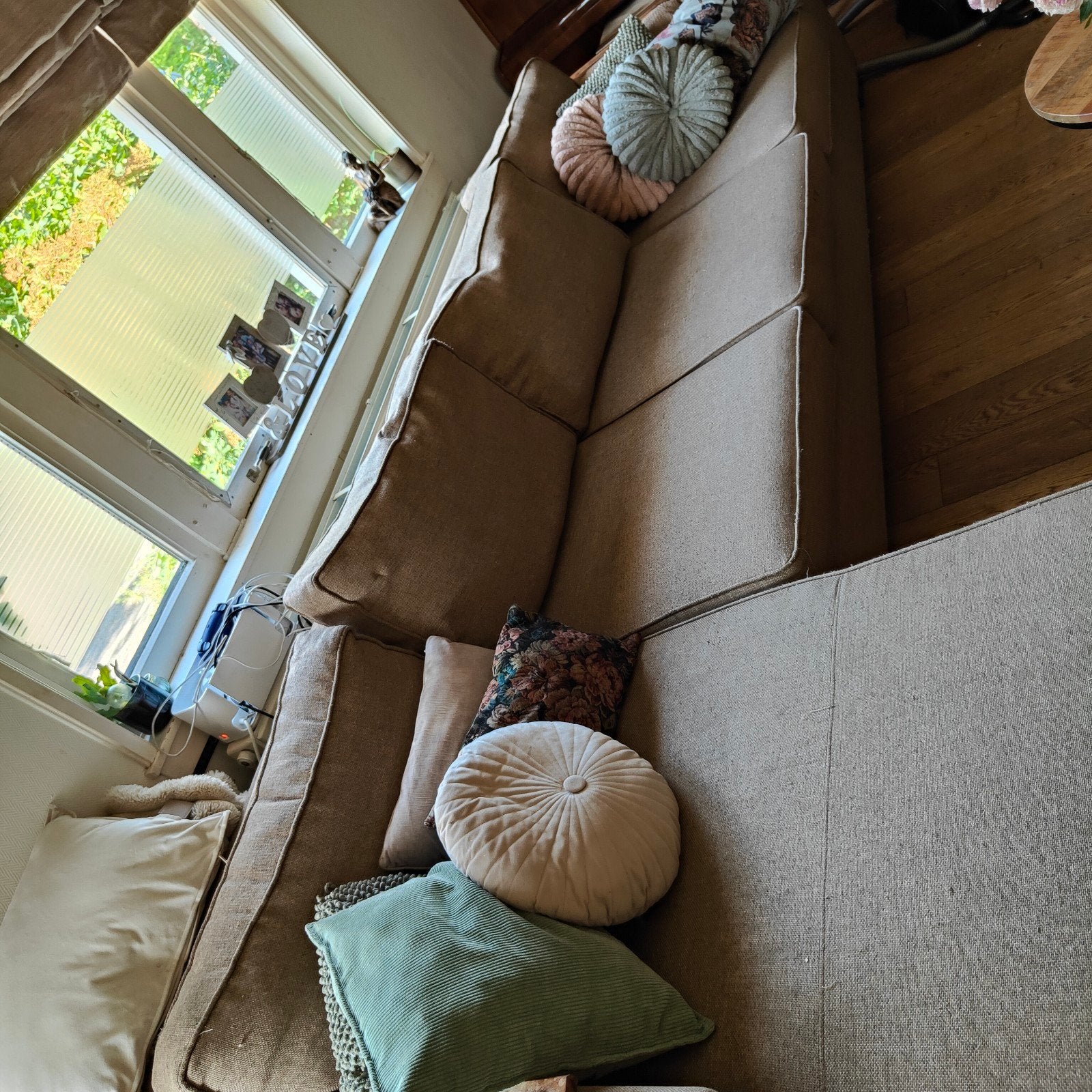 Comfortabele hoekbank met chaise longue, Gebruikt, Hoekbank, 300 cm of meer, Ophalen of Verzenden