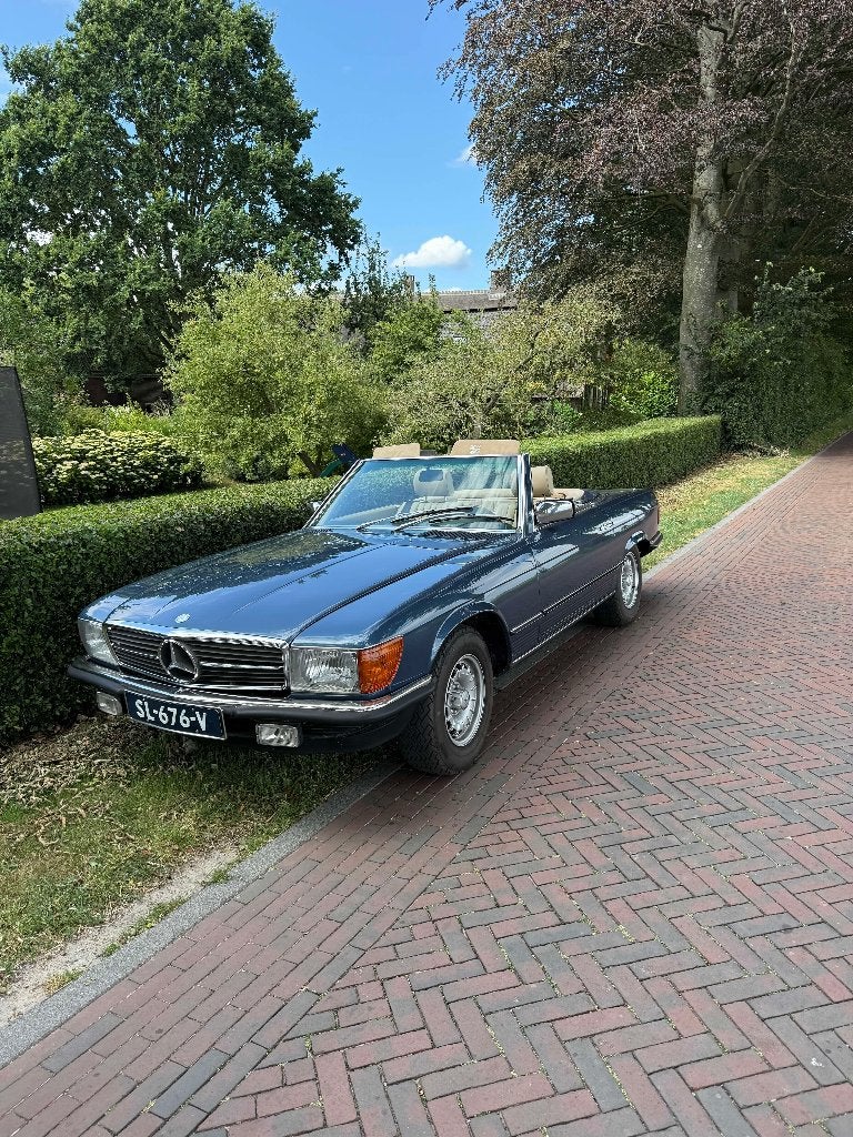 Mercedes-Benz SL 3.8 380 SL AUT 1982 Blauw, Auto's, Achterwielaandrijving, Cabriolet, Blauw, Leder