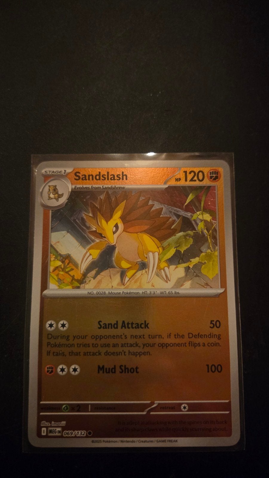 Sandslash (069/132) Reverse Holo - Mega Evolution, Verzenden, Zo goed als nieuw, Losse kaart, Foil
