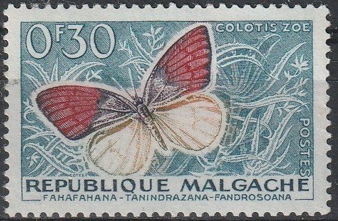 3316. Madagascar 445 pfr. Vlinder, Verzenden, Overige landen, Postfris