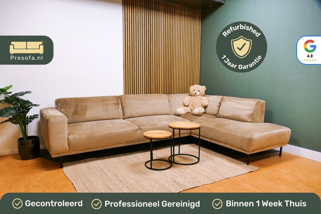 Zitmaxx Hoekbank Taupe [Refurbished], Huis en Inrichting, Banken | Bankstellen, 250 tot 300 cm, Gebruikt, -, -