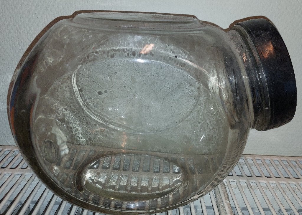 Vintage glazen winkel snoeppot, Antiek en Kunst, Ophalen