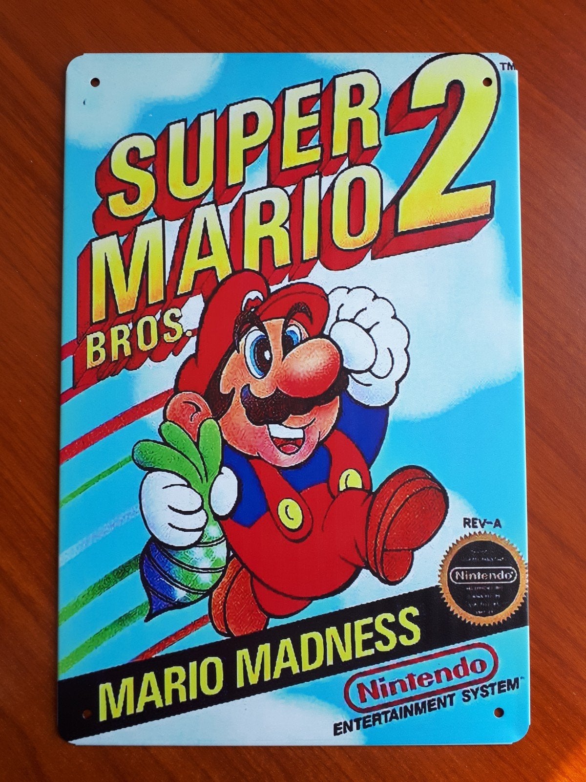 Super Mario Bros 2 20x30 cm Metalen Reclamebord, Verzamelen, Verzenden, Nieuw, Reclamebord
