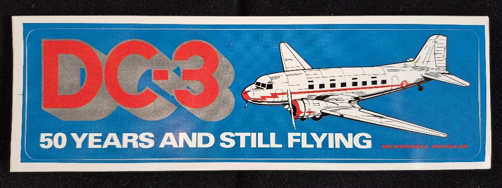 Sticker DC-3 (ST25), Ophalen of Verzenden, Zo goed als nieuw, Kaart, Foto of Prent