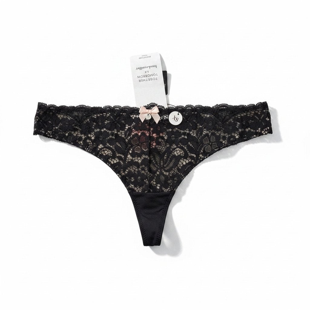 Hunkemöller Rose String Caviar XS, Kleding | Dames, Ondergoed en Lingerie, Hunkemöller, Ophalen of Verzenden, Zwart, String