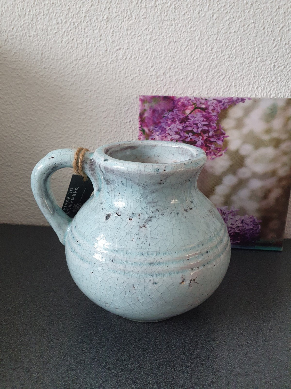 Brynxz Collections Jug Sturdy Light Aardewerk Kruik/Vaas, Blauw, Met handvat, Ophalen of Verzenden, Zo goed als nieuw