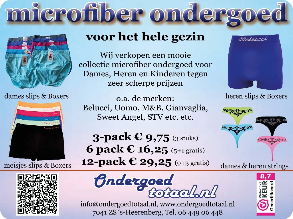 De microfiber ondergoed specialist, Verzenden, Nieuw, Diverse merken, Jongen of Meisje