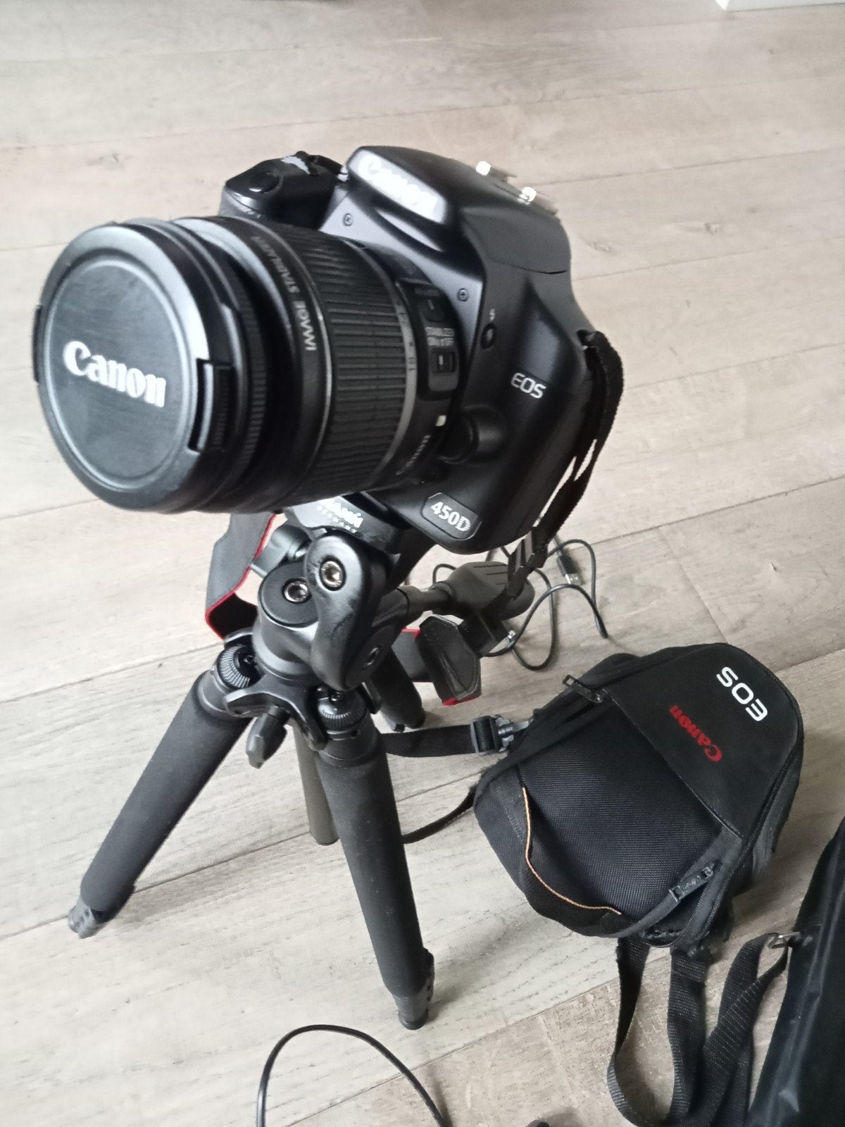 Canon EOS 450D Spiegelreflexcamera met accessoires, Ophalen of Verzenden