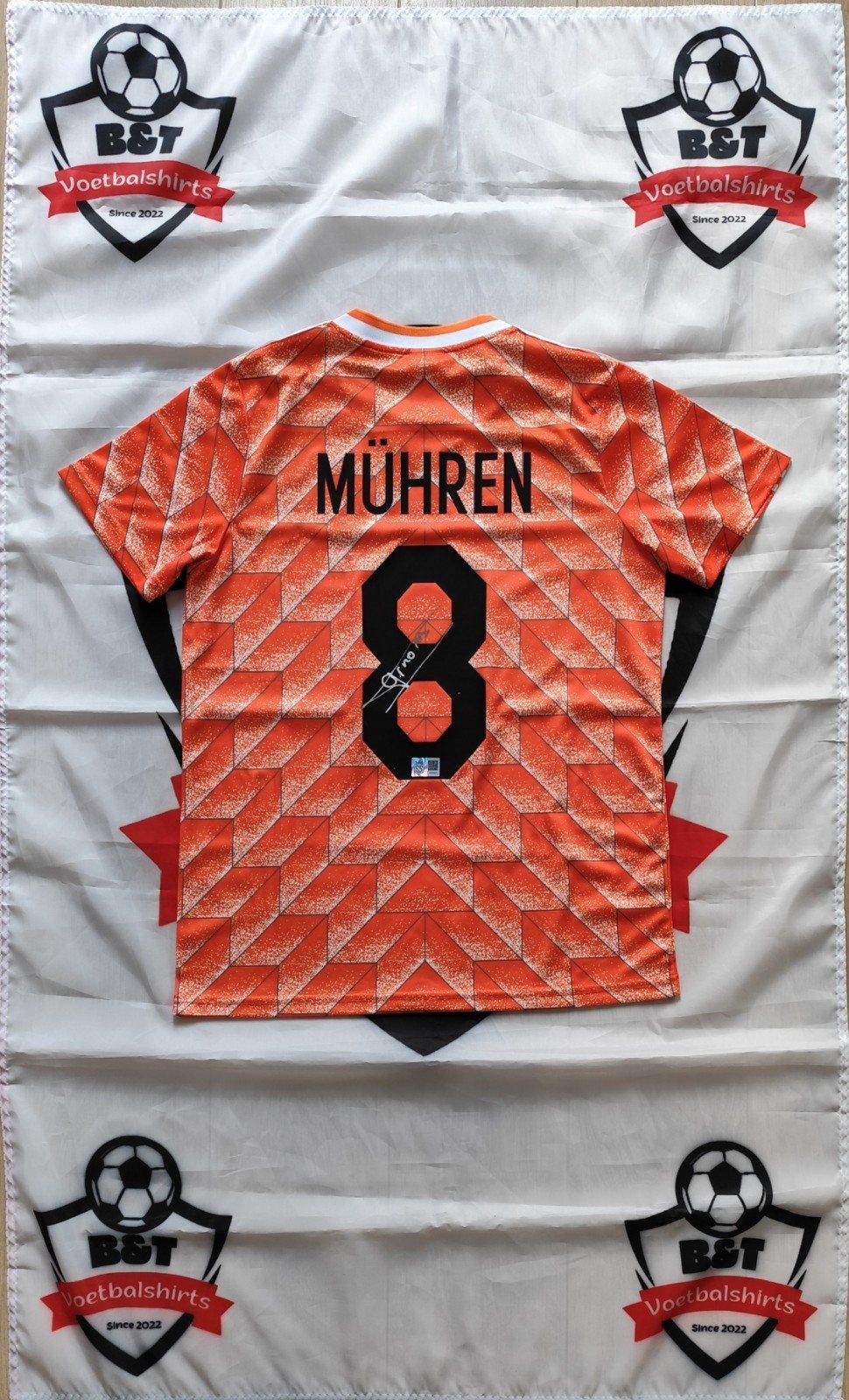 Gesigneerd Oranje shirt Mühren #8 - Retro EK 88, Shirt, Verzenden, ., Zo goed als nieuw