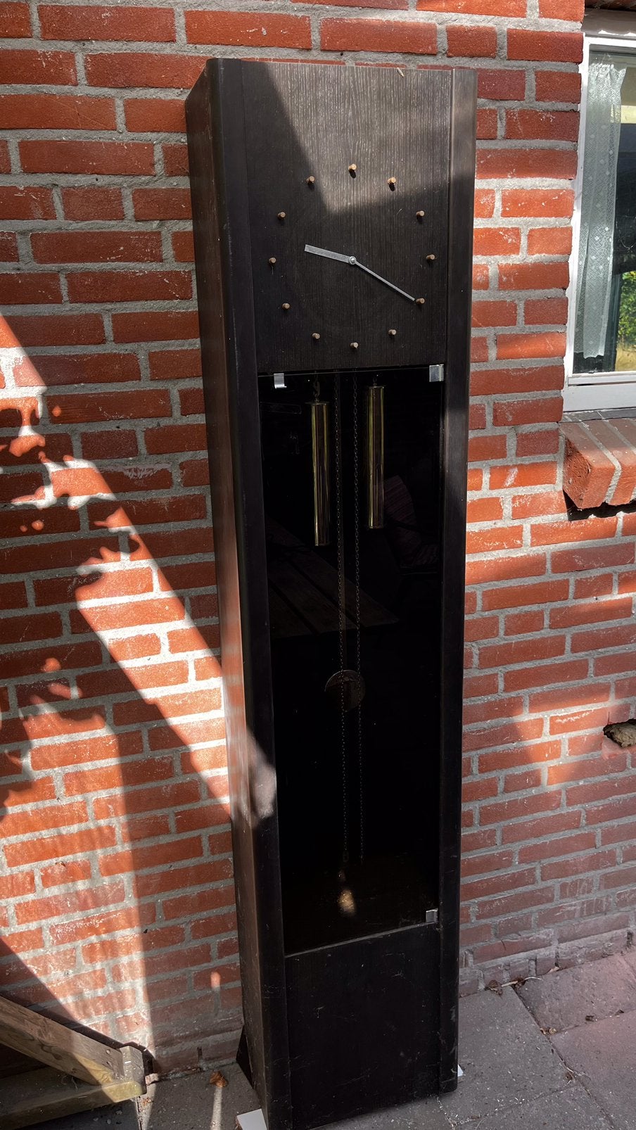 Staande klok, modern design, Ophalen, Gebruikt, Bruin, Analoog