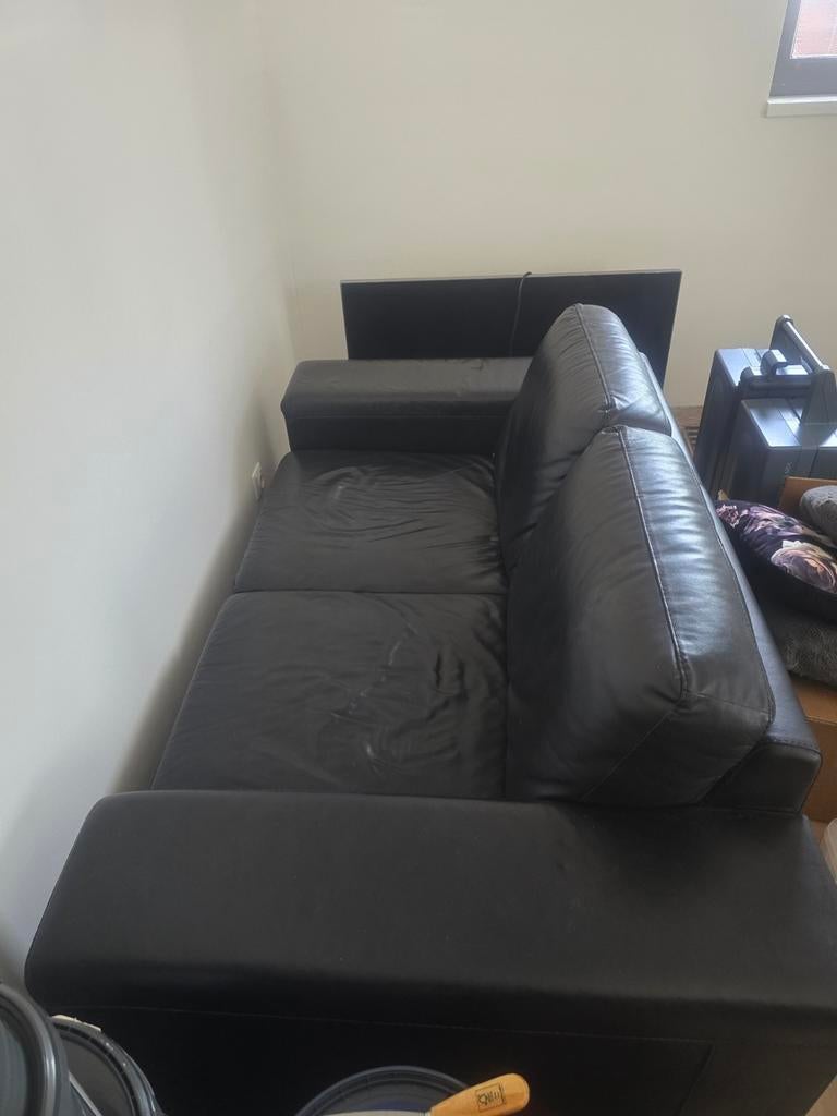 Gratis Natuzzi bank - Echt leder, goede staat, Ophalen of Verzenden, Gebruikt, 75 tot 100 cm, Tweepersoons
