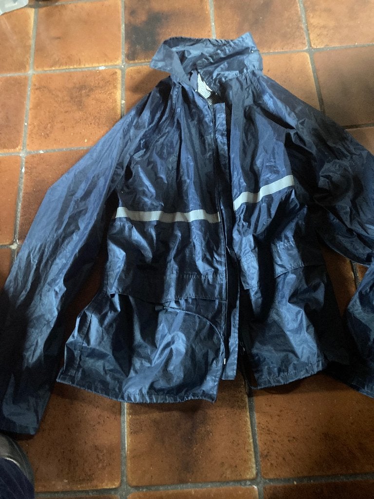 Donkerblauw regenpak - Jas en broek, Caravans en Kamperen, Ophalen, Gebruikt, Regenpak, Dames