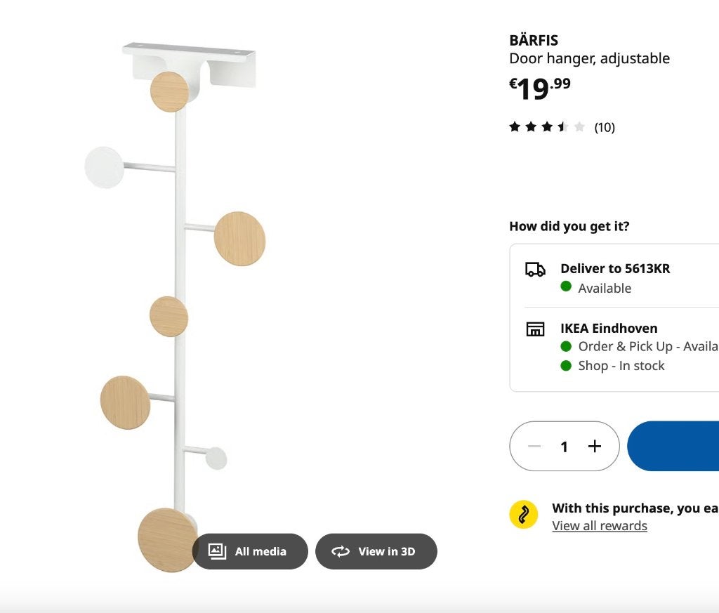BÄRFIS Deurhanger, verstelbaar, Huis en Inrichting, Woonaccessoires | Kapstokken, Zo goed als nieuw, Minder dan 100 cm, Hout, Ophalen