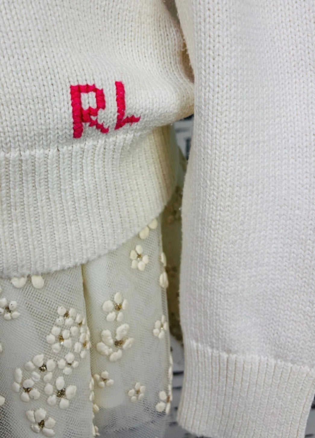 Ralph Lauren meisjes trui met beertje maat 8-10, Meisje, Trui of Vest, Ophalen of Verzenden, Zo goed als nieuw