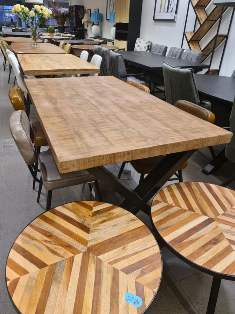 Nieuwe icathcers cod collectie eettafel 160x90cm kruispoot, Ophalen, Hout, ., Nieuw