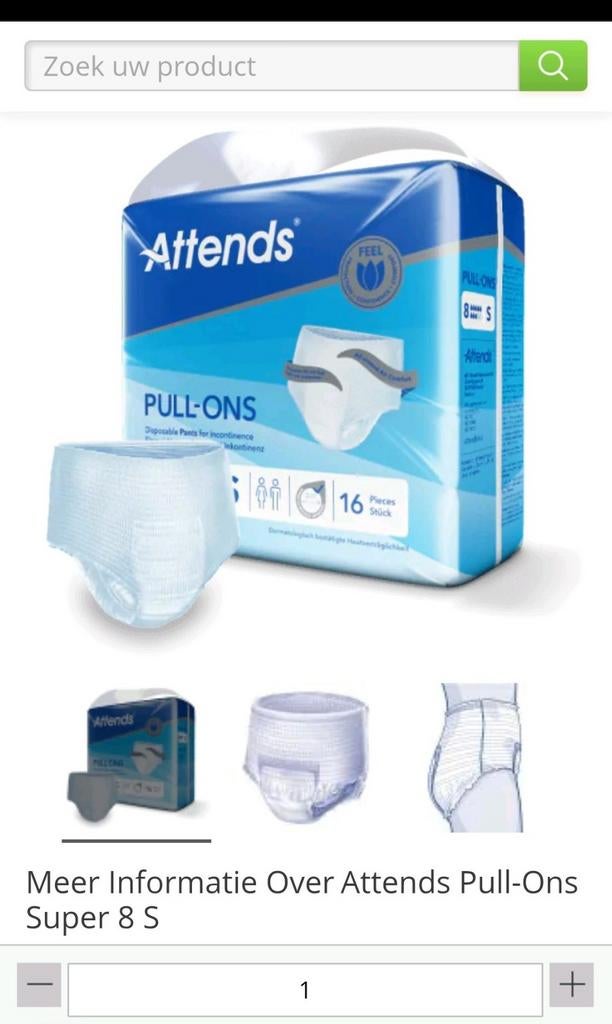 Attends pull on luiers maat 8 small, Diversen, Verpleegmiddelen, Ophalen of Verzenden, Nieuw