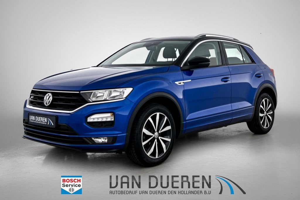 Volkswagen T-Roc 1.0 TSI Style Bus. R-line Stoelverwarming,, Auto's, Stof, Gebruikt, Blauw, Bedrijf