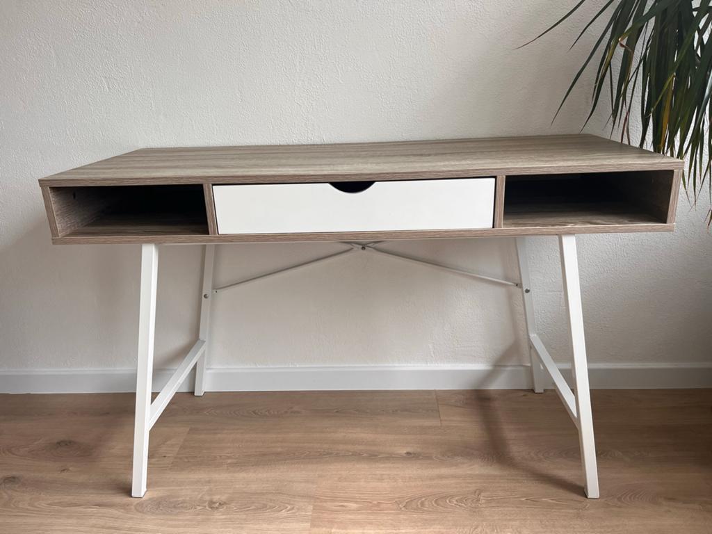 Bureau licht eiken/wit, Ophalen, Gebruikt, Met lades, Spaanplaat of MDF