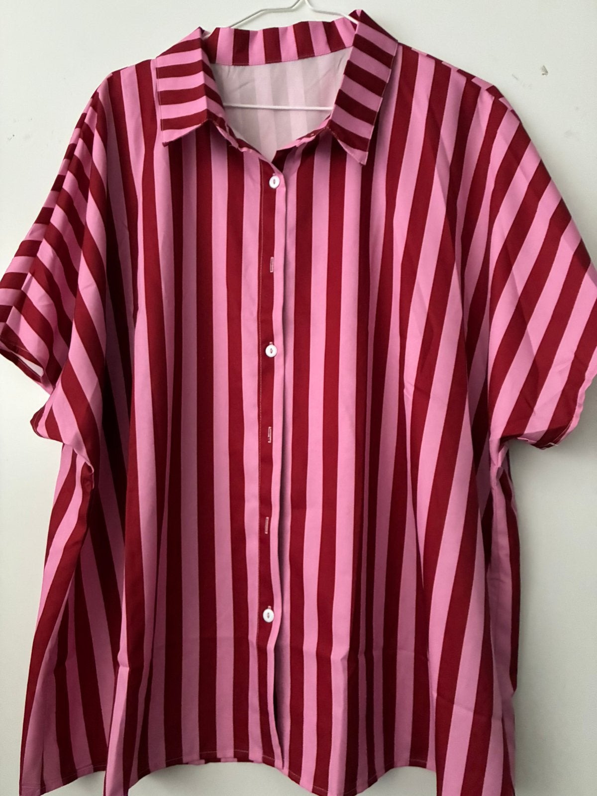 Blouse streep roze rood 3xl Nieuw oversized wijde bloes, Ophalen of Verzenden, Nieuw, Rood, Blouse of Tuniek