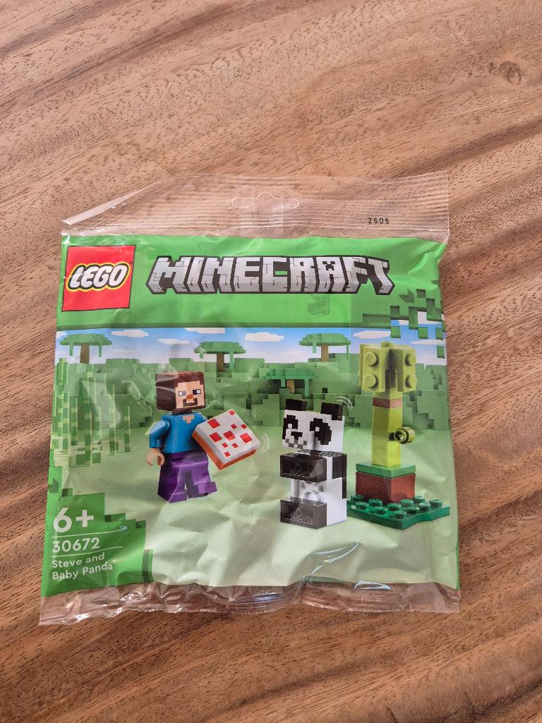 Lego Minecraft 30672 Steve en Baby Panda polybag nieuw, Lego, Lego, Lego, Nieuw