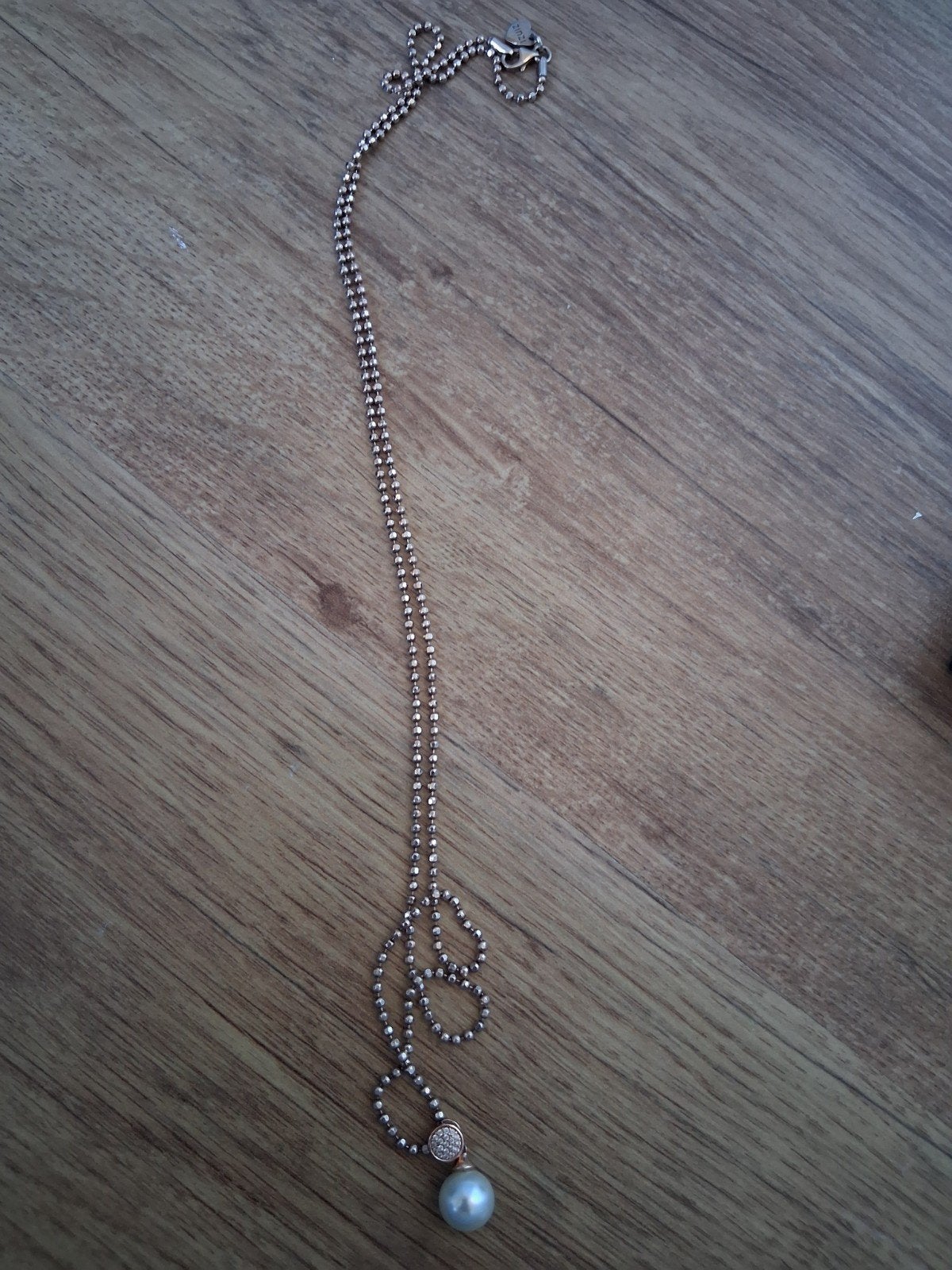 Zinzi Parel Ketting met Hanger en Zirkonia, Gebruikt, Ophalen of Verzenden, Met edelsteen, Zilver