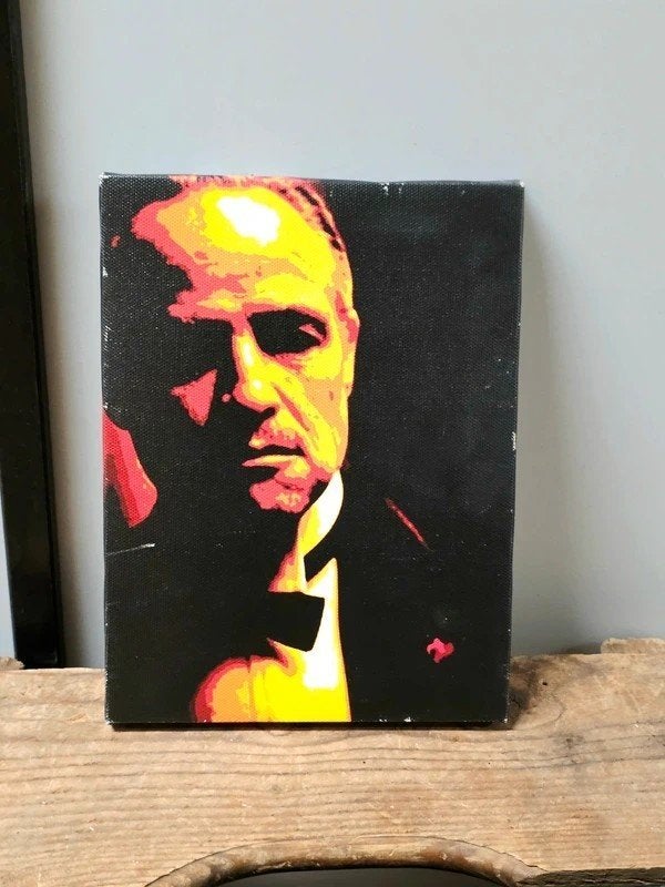 9675: Retro Marlo Brando Pop Art Style Canvas, Ophalen of Verzenden