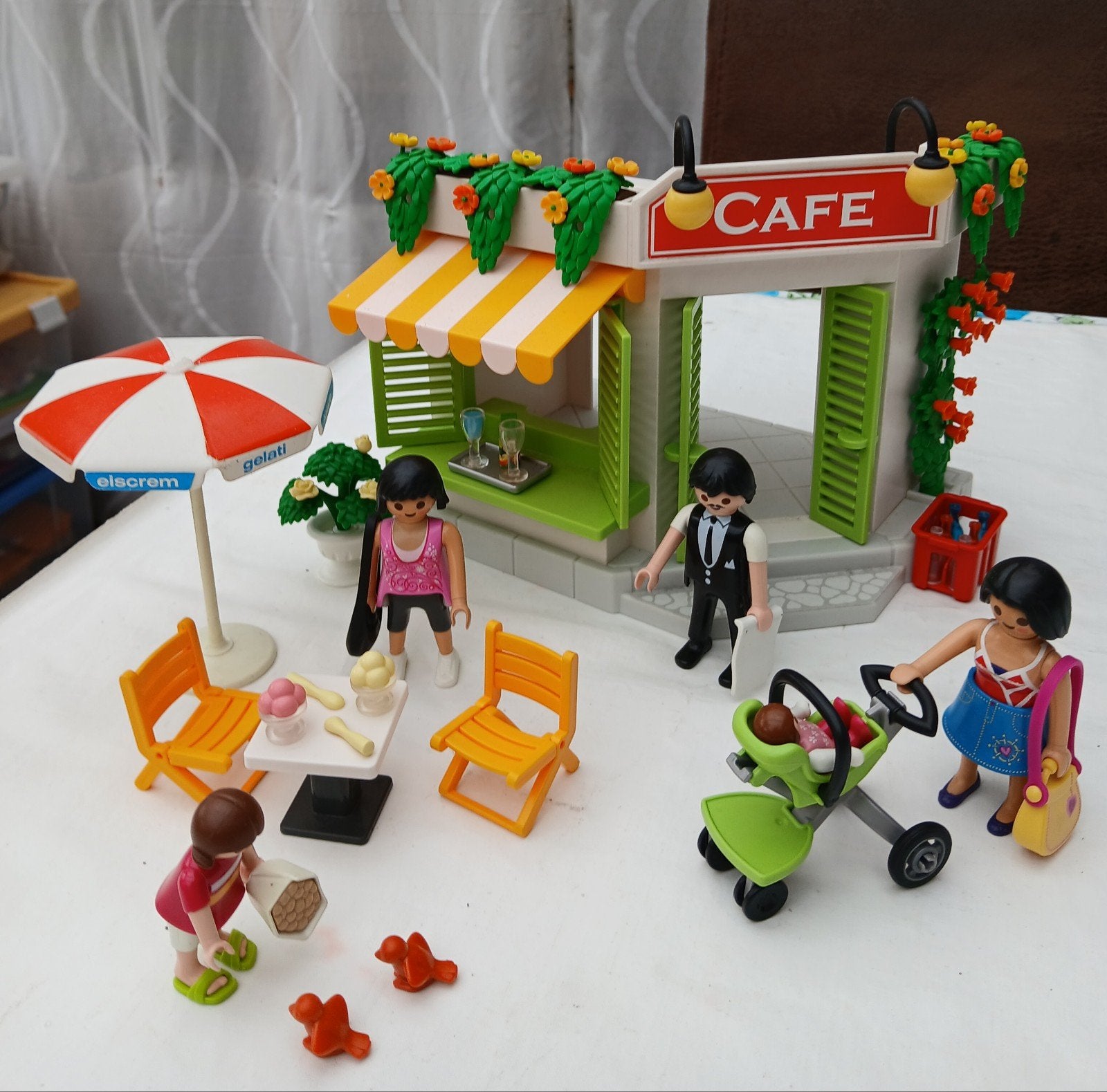Playmobil 5129 + 5491, Café aan de haven (uitgebreid), Ophalen of Verzenden, Gebruikt
