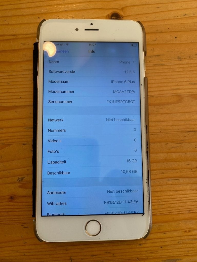 iPhone 6 plus 16 GB, goud, batterij 100%, Gebruikt, 16 GB, Ophalen of Verzenden, 100 %