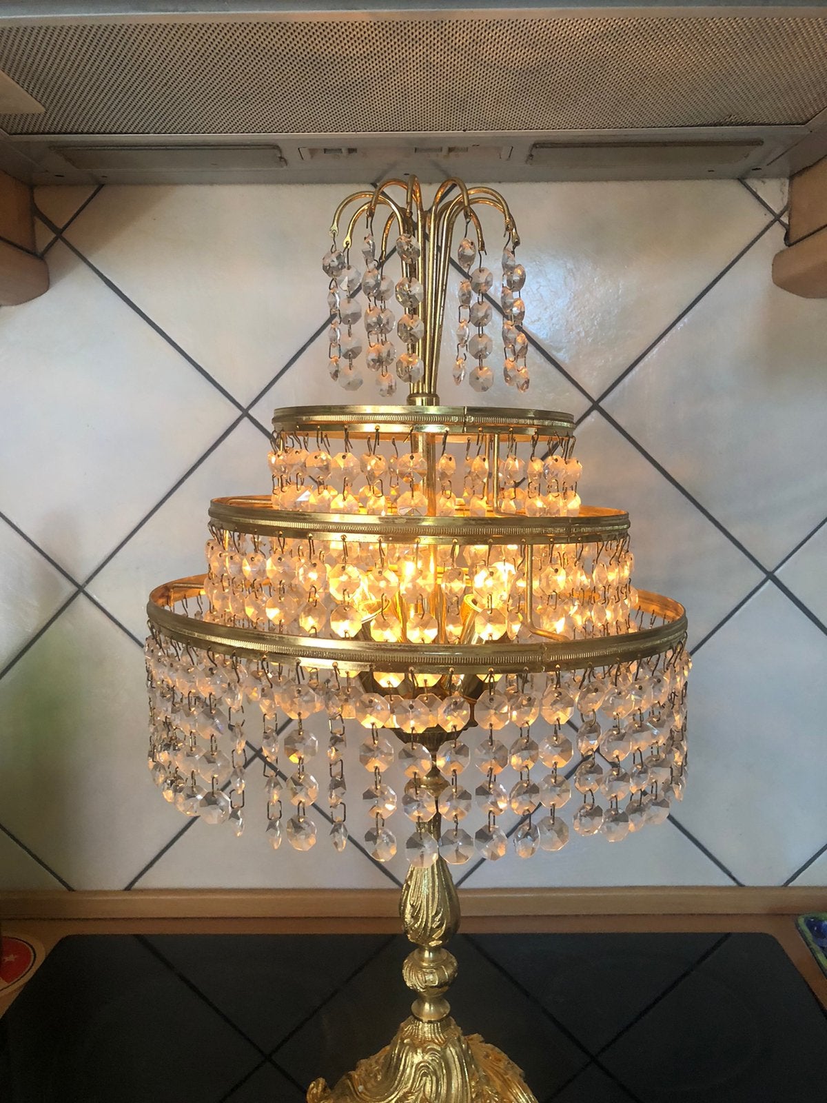 Vintage waterval lamp., Ophalen, Gebruikt