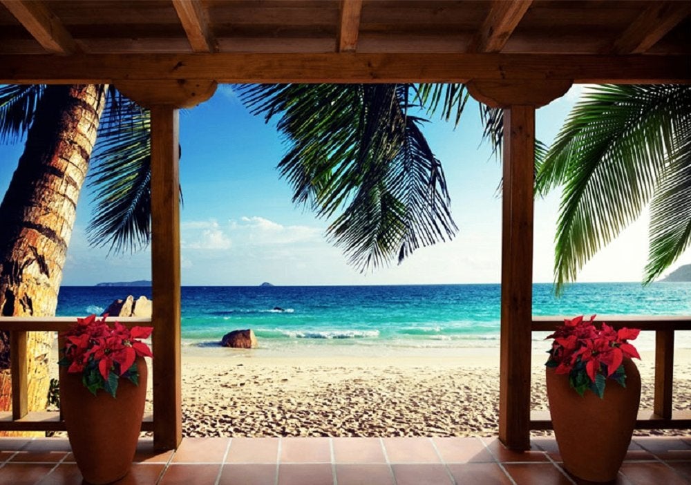 Strand vlies fotobehang Sunny Memories * Muurdeco4kids, Huis en Inrichting, Stoffering | Behang, Verzenden