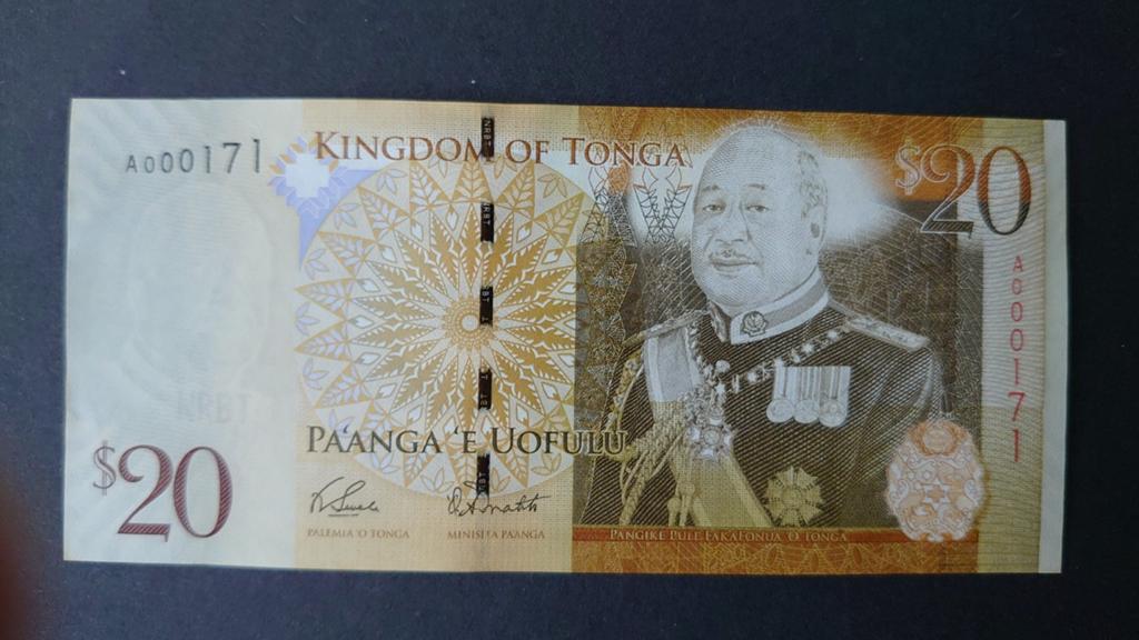 ** Tonga 20 pa'anga 2009 UNC p41a low number!  **, Ophalen of Verzenden, Los biljet
