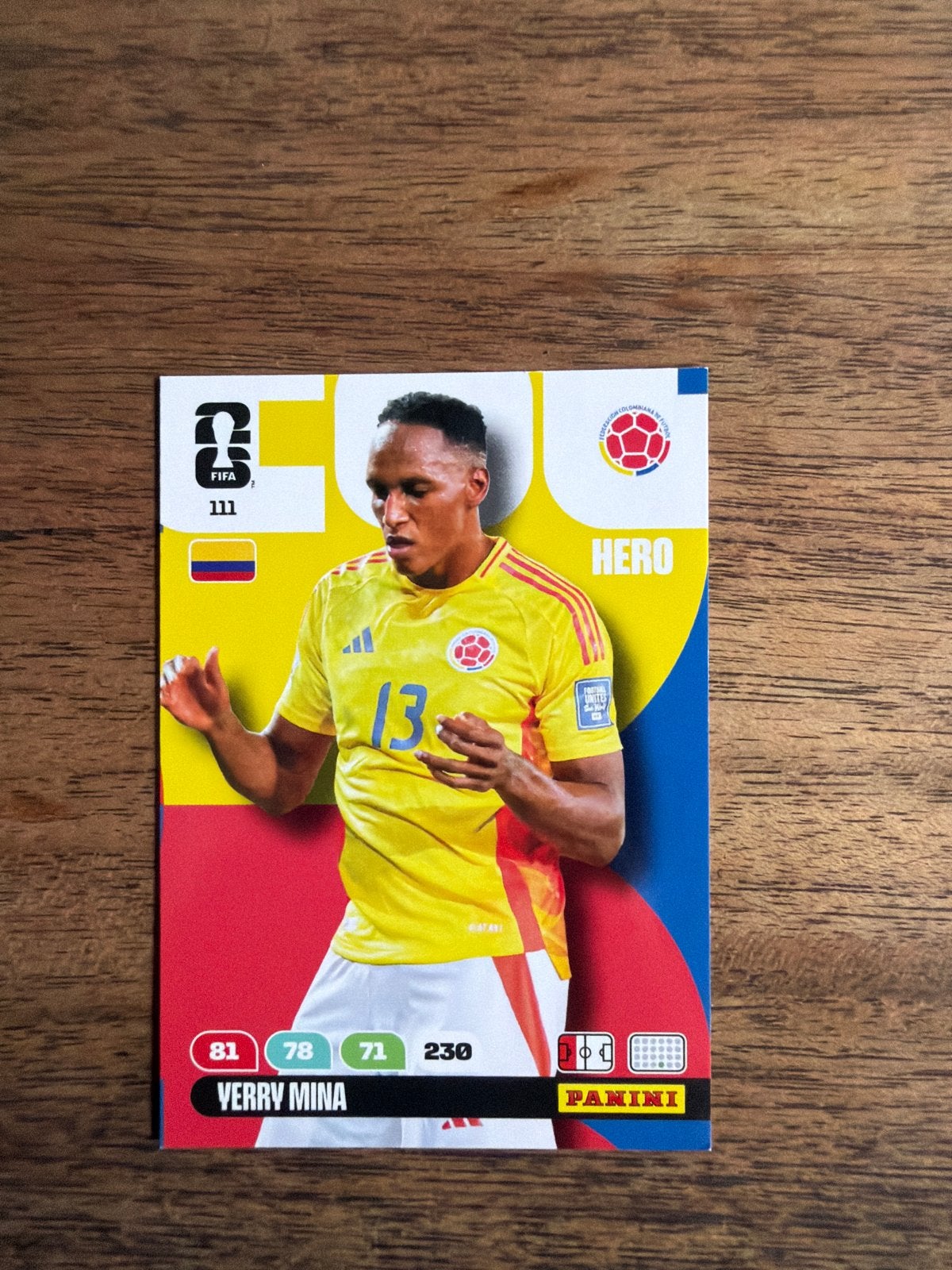 Verry Mina FIFA Panini Adrenalyn XL Kaart - Colombia Hero, Ophalen, Zo goed als nieuw, Overige sporten, Spelerskaart