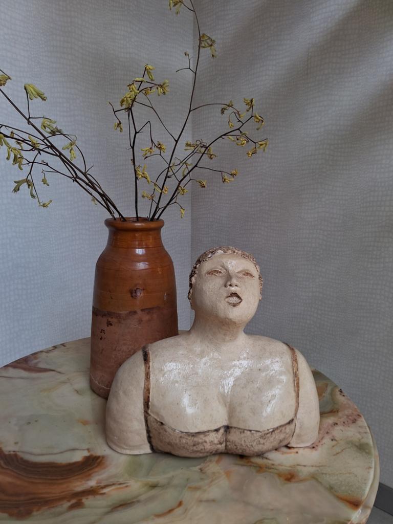 Keramieken beeld torso vrouw groot kunst aardewerk, Antiek en Kunst, Buste, Ophalen of Verzenden, 20 - 50 cm, Steen of Keramiek